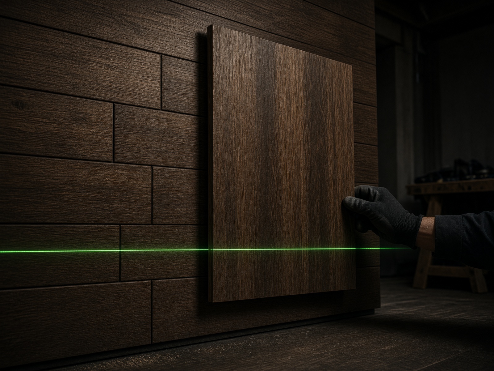 Montaža SPC zidnih obloga poravnata laserskom linijom