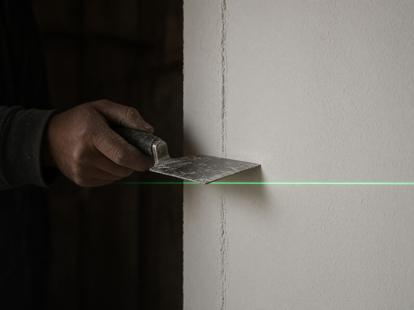 Završna obrada zida uz lasersku referencu